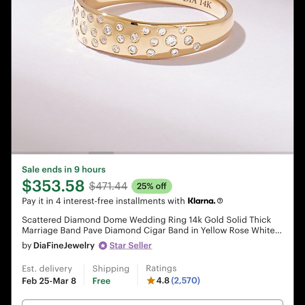 Gold Dome Ring with Scattered Diamonds
